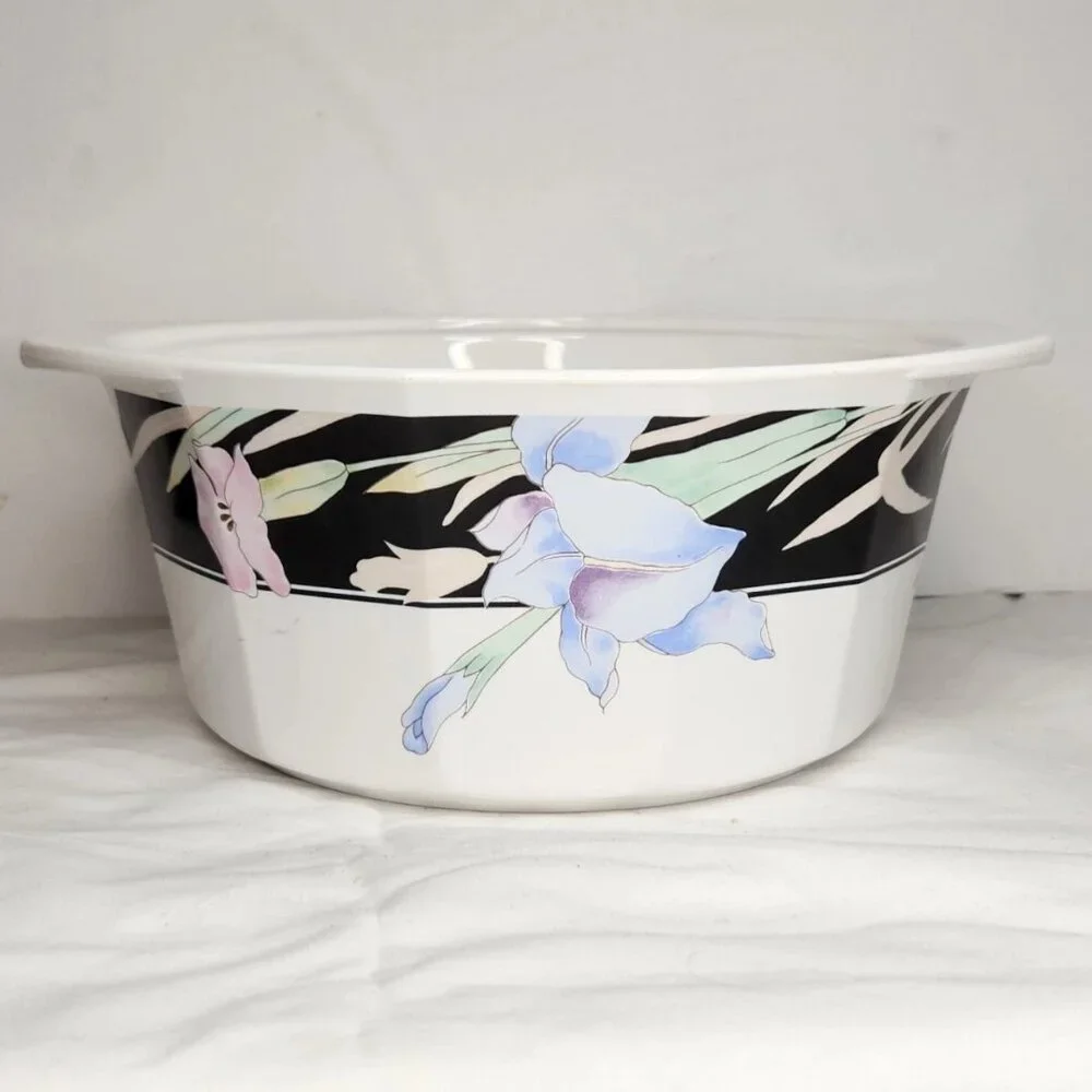 Mikasa Fire And Ice Charisma Black 2.25 Qt. Round Casserole Dish AA004 No Lid